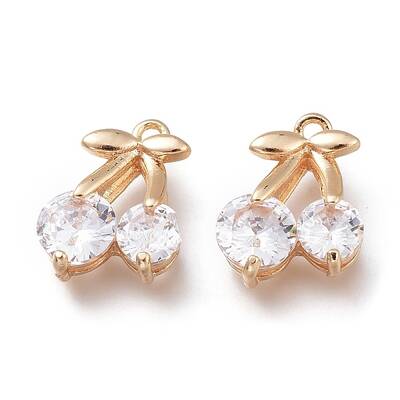 Brass Micro Clear Cubic Zirconia Pendants