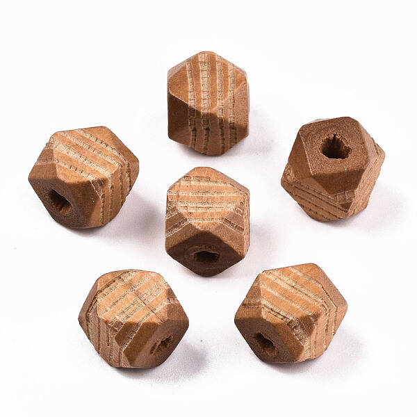 Painted Natural Wood Beads