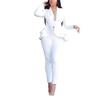 Saledress Outfits Women's Suit Sets 2 Piece Sets Sexy V Neck Business Casual Blazer Suit Pants Sets