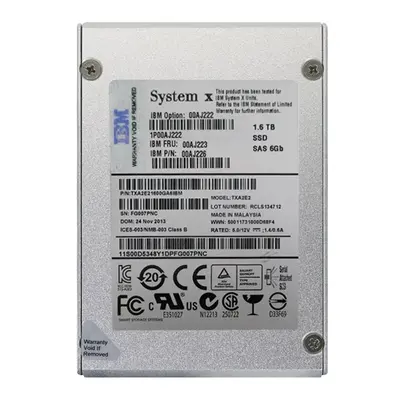 00AJ223 IBM 1.6TB Multi-Level Cell SAS 12Gb/s Hot Swappable 2.5-Inch Solid State Drive for Flex System x240 M5