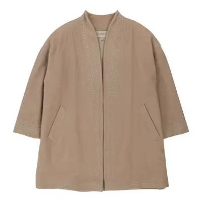Byblos Embroidered Jacket - Medium Brown Wool | Size: medium