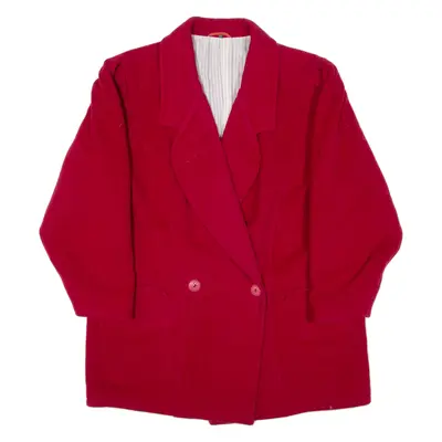 Womens Blazer Jacket Red Knit Wool L