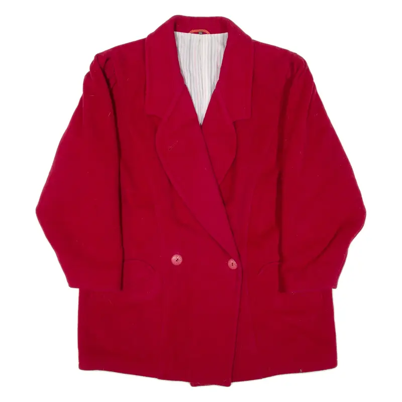 Womens Blazer Jacket Red Knit Wool L