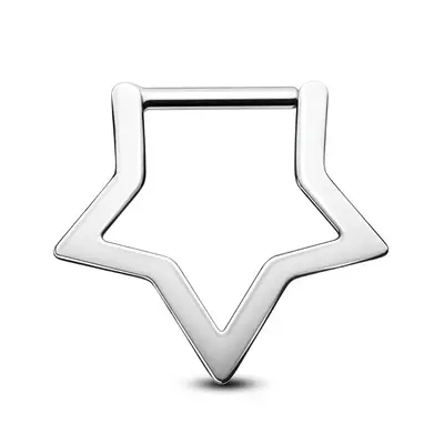 OUFER 16G/14G Titanium Star Clicker Septum Ring