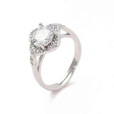 Brass Micro Pave Cubic Zirconia Rings