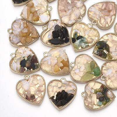 Natural Gemstone Chips Pendants