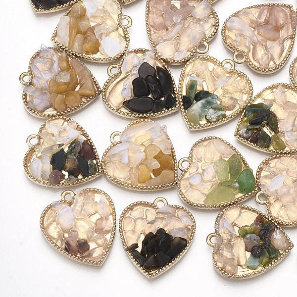 Natural Gemstone Chips Pendants