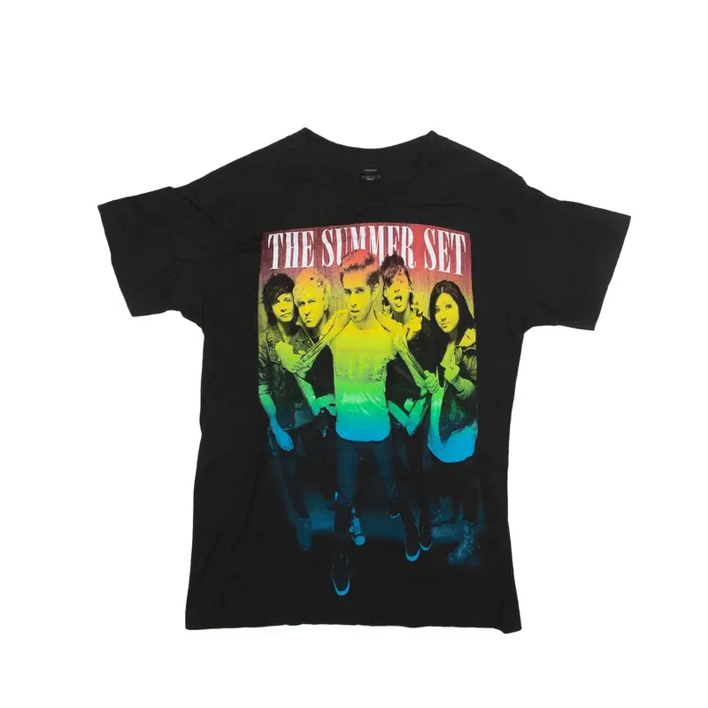 TULTEX The Summer Set Band T-Shirt Black Short Sleeve Mens XS