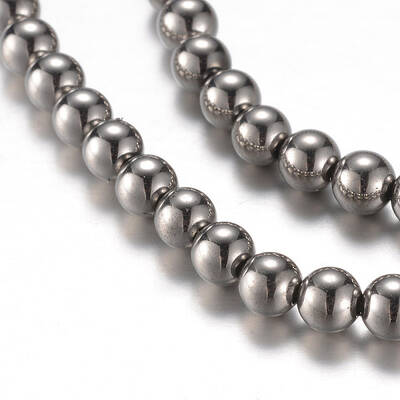 Electroplate Magnetic Synthetic Hematite Bead Strands