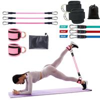 Resistance Band With Ankle Strap, 6 Counts/set Hip Lift Ankle Resistance Band, Elastic Trainer, Shaping Equipment For Home Gy...