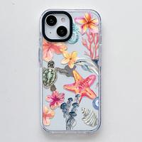Marine Life Pattern, Scratch Resistant Shockproof Protective Cover TPU Clear Soft Phone Case for iPhone 16 15 14 13 12 11 Pro...