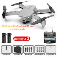 E88 RC Quadcopter (Gray) | Foldable Drone | WiFi HD FPV Live Video | One-button takeoff/landing | Easy to use | 360° flip fu...