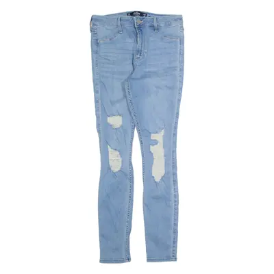 HOLLISTER Distressed Womens Jeans Blue Slim Skinny Stone Wash W28 L28