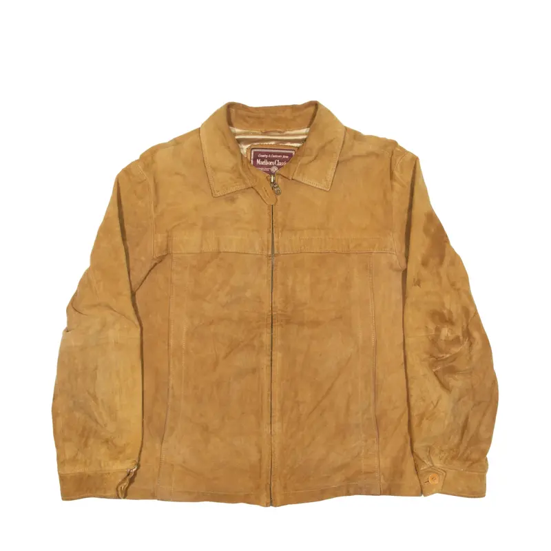 MARLBORO Classics Leather Jacket Brown Suede 90s Mens XL