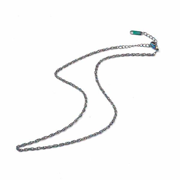 Ion Plating(IP) 304 Stainless Steel Rope Chain Necklace for Men Women