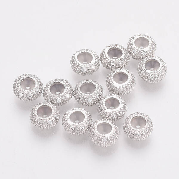Brass Cubic Zirconia Beads