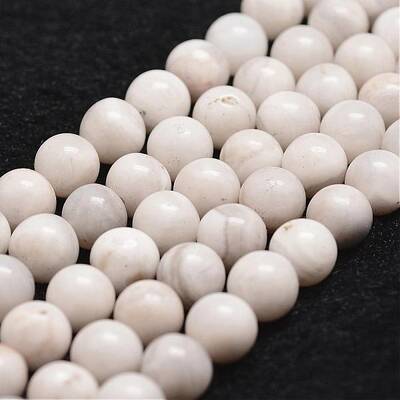 Natural White Crazy Lace Agate Bead Strands