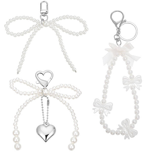 3Pcs 3 Styles Alloy with Plastic and  Polyester Pendant Decorations