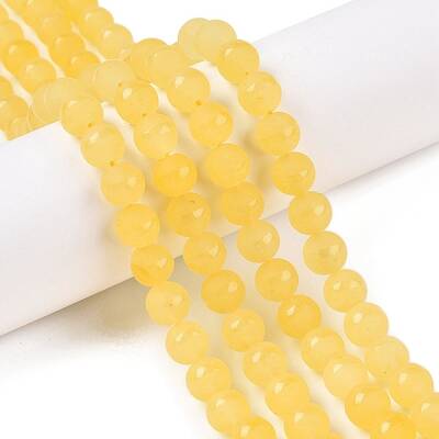 Frosted Natural White Jade Beads Strands