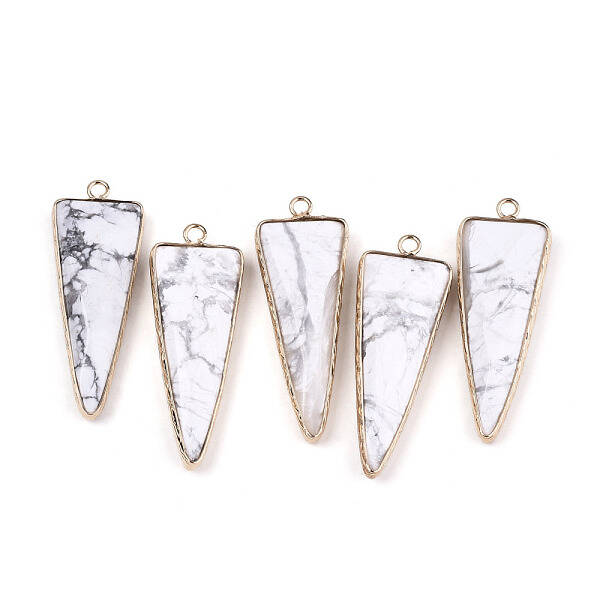 Natural Howlite Pointed Pendants