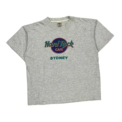 Sydney Hard Rock Cafe Graphic T-Shirt - XL Grey Cotton