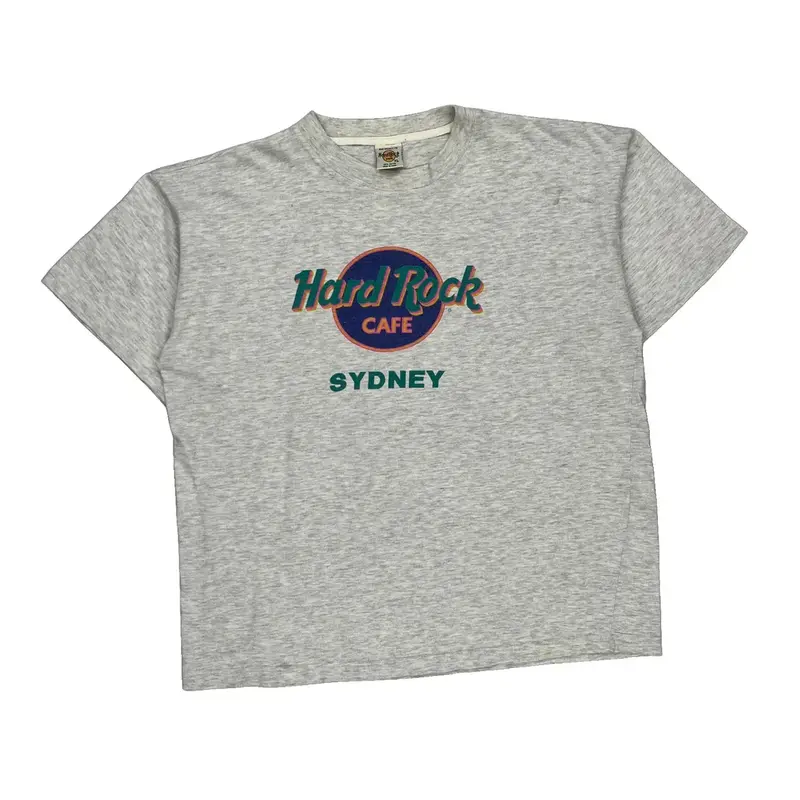 Sydney Hard Rock Cafe Graphic T-Shirt - XL Grey Cotton
