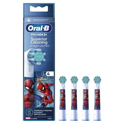 Oral B Testa Di Ricambio Eb 10-4 Kids Spiderman 4 Pezzi