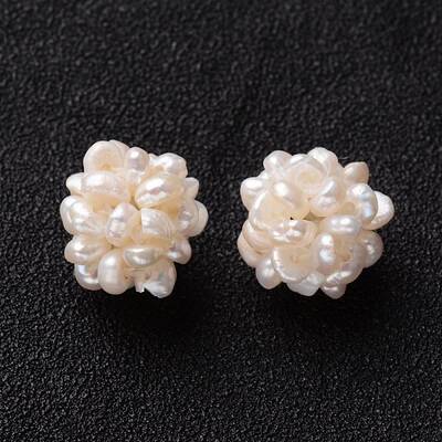 Round Handmad Natural Pearl Woven Beads