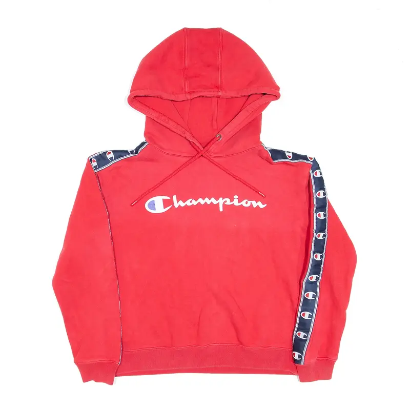 CHAMPION Cropped Red Pullover Hoodie Womens XS