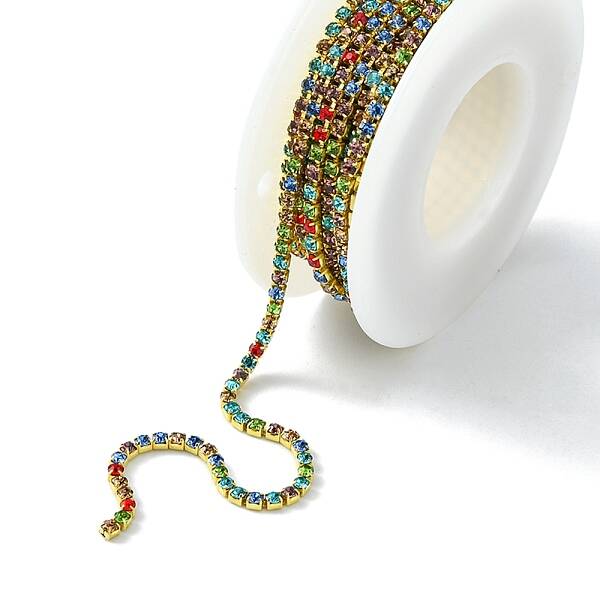 Raw(Unplated) Brass Rhinestone Strass Chains