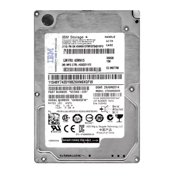 45W9615 IBM 300GB 6Gb/s SAS 15000 2.5-Inch Hard Drive