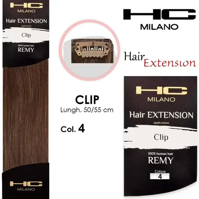Hc milano 3 clip extensions remy width 14-16cm length 50cm col.4 light golden brown 5,3