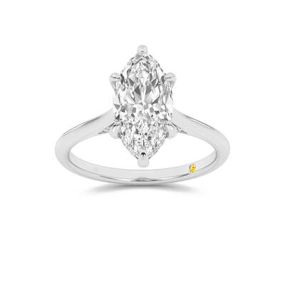 Twinkle Hidden Halo Marquise Lab Grown Diamond Engagement Ring | 18K White Gold 3 3/4 CT. TW.