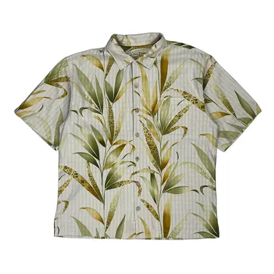 Tommy Bahama Hawaiian Shirt - Large Beige Silk