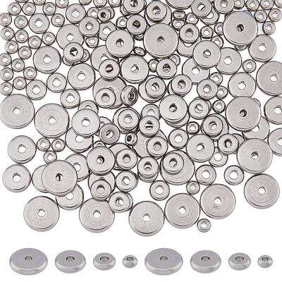 230Pcs 4 Style 304 Stainless Steel Beads
