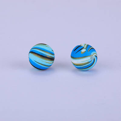 Printed Round Silicone Focal Beads
