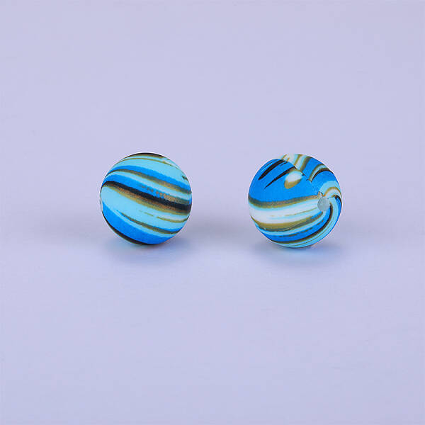 Printed Round Silicone Focal Beads