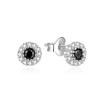 Agato Sparkling Silver Earrings with Zirconia AGT-E002PBK