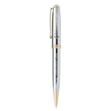 13 Custom Souvenir Worthington Chrome Ballpoint Pen - Gold-Plated ...