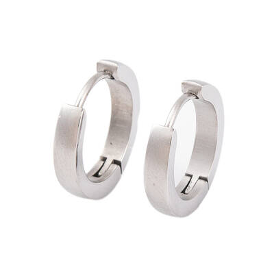 Tarnish Resistant Frosted 304 Stainless Steel Huggie Hoop Earrings for Women