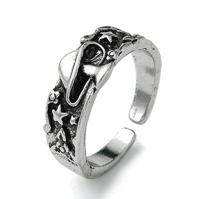 Mushroom Alloy Open Cuff Rings