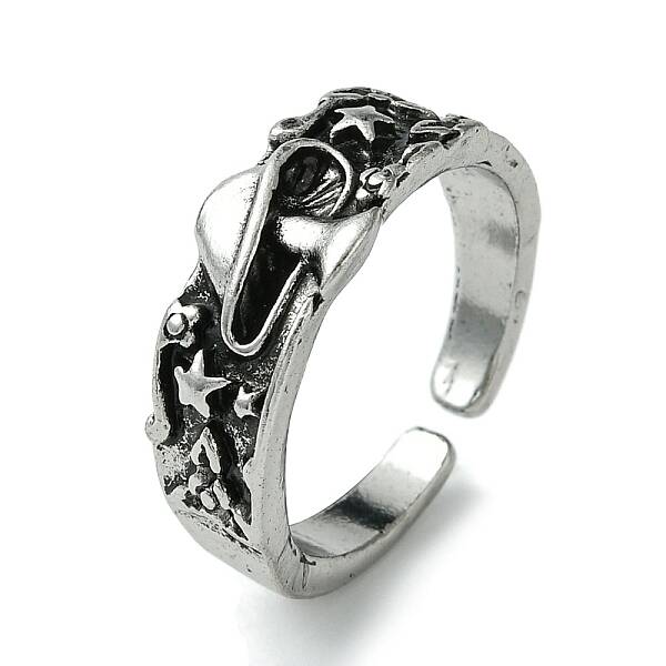Mushroom Alloy Open Cuff Rings