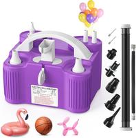 4-in-1 Electric Balloon Pump for All Balloons, Inflatables, and Sports Balls, Triple Inflating Ports for Latex Foil 260q Myla...
