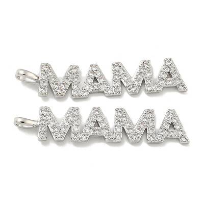 Mother's Day Brass Micro Pave Cubic Zirconia Pendants