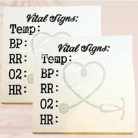Vital Signs Sticky Notes for Nurses & Nursing Assistants - 50 sheets per pad, 3x3 in size