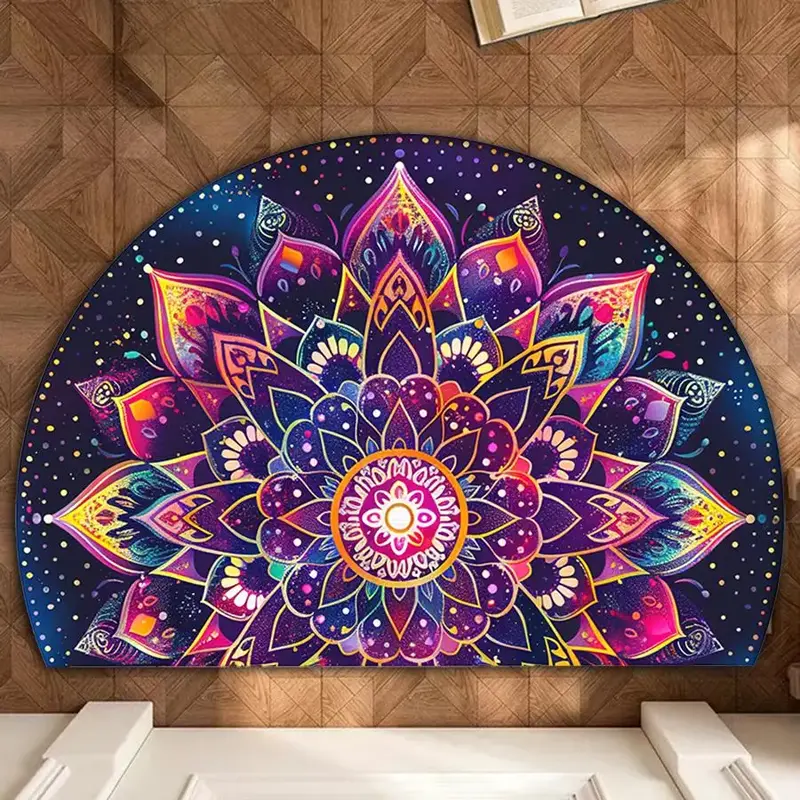 Boho Style Mandala Pattern Bathroom Mat, 1 Count Non-slip Quick Dry Floor Mat, Decorative Carpet for Home Living Room Bedroom...