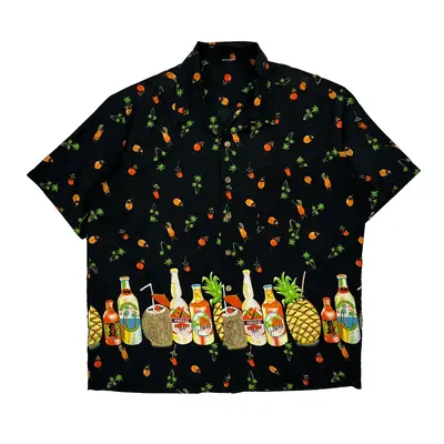 Unbranded Hawaiian Shirt - 2XL Black Cotton