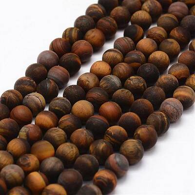 Frosted Natural Tiger Eye Beads Strands