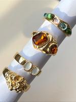 Vintage Fashion Colorful Rhinestones Decor Ring, Fashion Jewelry for Party, Daily Clothing Decor, Trendy All-match & Exquisit...