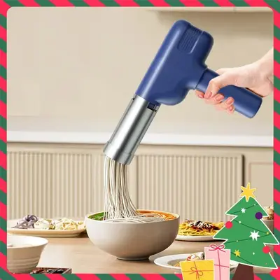 Handheld Noodle Maker, USB Rechargeable Wireless Noodle Presser, Noodle Making Machine with 5pcs Moulds, Household Kitchen Ap...